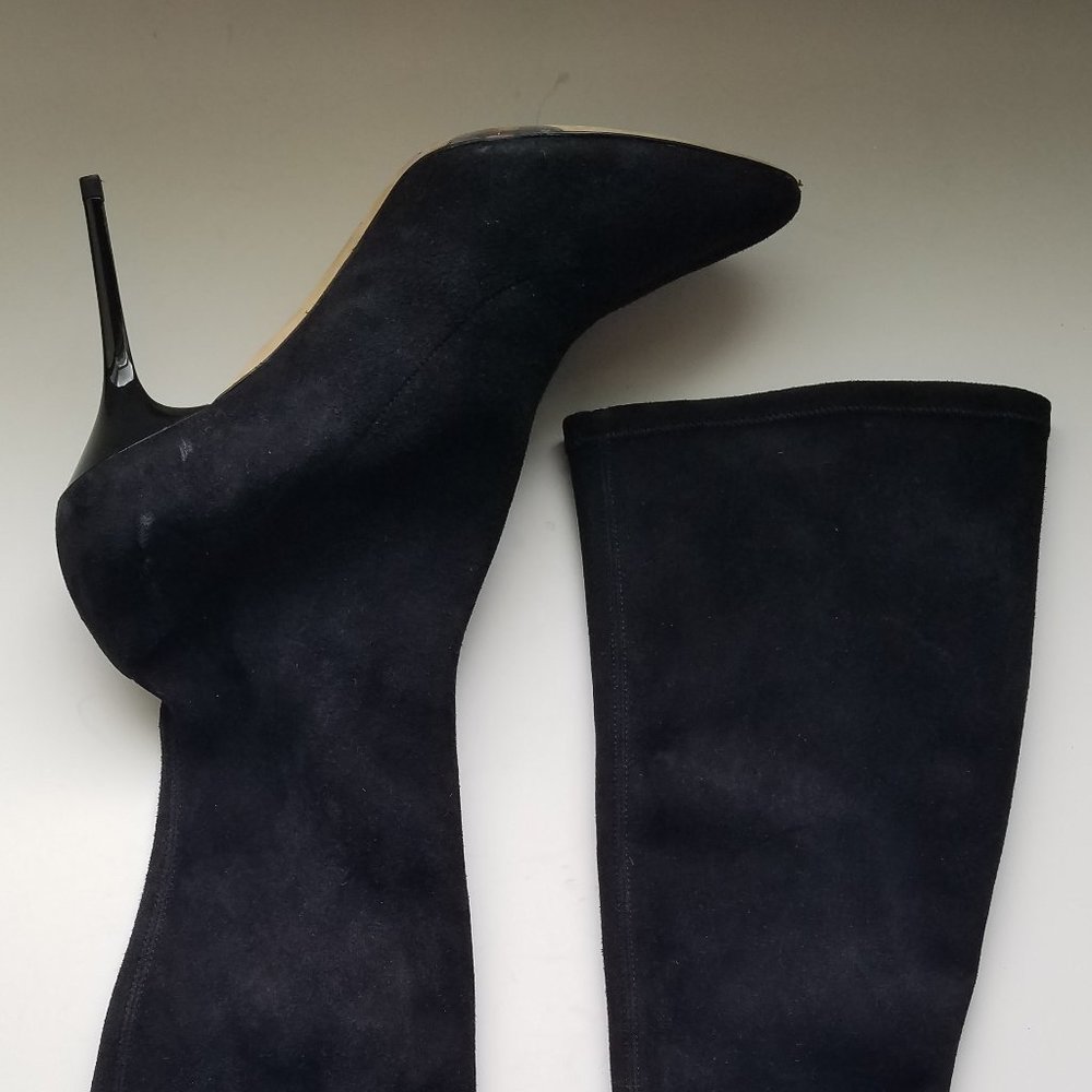 Jimmy Choo Black Suede Knee High Boots